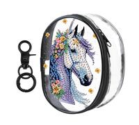 PVC Partial Special Shaped Beautiful Pattern Rhinestone Mosiac Zipper Handbag 5D Transparent Diamond Handmade Wallet Female Makeup Bag