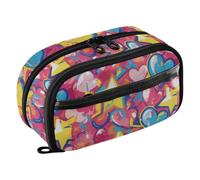 PVC Pencil Case Graffiti Art Hearts Stars Sweet Back-To-School Essential