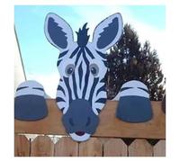 PVC Pig Fence Decoration for Yard & Garden - Outdoor Peek-A-Boo Art, Weather-Resistant Fence Ornament (14.96 Inch)(B)