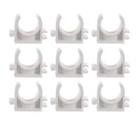 PVC Pipe Clamp Support Holder for Cables and Pipes, White | Fast Installation, Anti Scaling PVC Band, Wall or Ground Fixing, for Maintenance Workers and Electricians