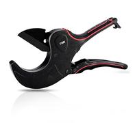 PVC Pipe Cutter Tool, Heavy-Duty PVC Pipe Cutter 3 Inch, 75mm Plastic Pipe Cutter with SK5 Blade and Aluminum Alloy Body, Ratcheting Pipe Cutter and PVC Cutters for PEX, PPR, Hoses and Plumbing Pipes