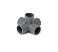 JrEam PVC Pipe Fitting 3-Way, 4-Way, 5-Way, 6-Way Elbow 20mm,25mm,32mm,40mm,50mm Solvent Weld Connector Aquarium Plumbing Accessories (Color : 5-Way Elbow (Grey), Size : 40mm)