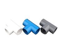 PVC Pipe Fitting,Coupling Connector 10pcs/lot 20mm,25mm,32mm,40mm,50mm PVC Tee Connector Home Garden Irrigation System Fittings Aquarium Tank Adapter Tube Joints Water Pipe Connectors Part Conduits(Bl