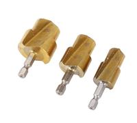 PVC Pipe Reamer Kit, 3 Pieces 19mm 24mm 31mm High Carbon Steel Socket Saver Fitting Saver Drill Bits with Standard Shank, for PPR PVC Plastic Pipes