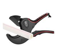 PVC Pipe Shears with Ratchet Mechanism - Cutting Range 0-42 mm, Low Noise, No Burr, Replacement Integrated in the Handle, Safety Lock, Ergonomic Handle with Soft Component, Suitable F