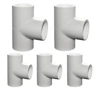 PVC Pipe T Piece, 5PCS Tee Connectors Plastic Tee Pipe Fittings White Equal Tees Joints Adapter Elbow Pipe Fitting White 20mm