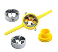 PVC Pipe Threader Kit 6PCS | 1/2 ' ' 3/4 ' ' 1 ' ' Alloy Dies for Plastic Pipe Threading | Manual Hand Wrench Tool for PVC/Water Pipes/DIY Plumbing