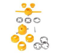 PVC Pipe Threader Set, Manual and Electric Plastic Threading Tool for 20mm 25mm 32mm Pipes, Yellow Kit for DIY Plumbing Repairs