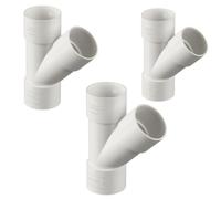 PVC Pipe Y Branch Fitting, 32mm, 135 Degree Angle, White, Pack of 3