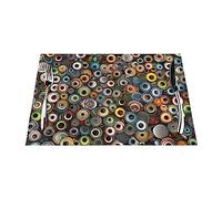 PVC Placemats for Dinner Table Waterproof Table Mat Eye Balls Insulation Place Mats Durable PVC Weave Pad Outdoor Indoor Heat Resistant Mats