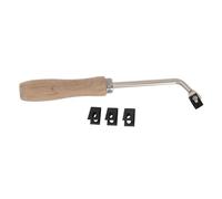 PVC Plastic Floor Welding Slot Knife, Floor Grooving Gouge Tool with 3 Blades, Beech Wood Handle Steel Slotting Knife for PVC Flooring Installation and Repair