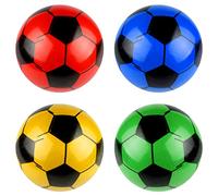 PVC Plastic football (Pack of 4) for Kids, Indoor Outdoor Play Beach, Home,Birthday, Park,School Fun Fair, Swimming Pool,& Parties Soccer Shoot toy balls Lightweight Adjustable Inflatable Random Color