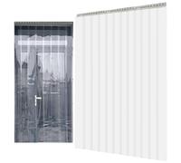 PVC Plastic Strip Curtain Door Kit, Vinyl Door Strips Wind and Sound Insulation Commercial Entry Doors Decoration for Pavilions, Gardens, Cold Storage Rooms(225x200cm)