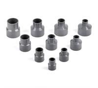 PVC Plumbing Fittings, PVC Straight Reducing Connectors Grey 20-50mm for Water Pipe Irrigation Aquarium Adapter(40-20)