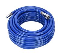 PVC Pneumatic Hose, Retractable Air Compressor Line Hose, Flexible Pneumatic Hose Air Hose 15m with Quick 1/4" Connector for Air Compressor