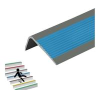 PVC Quadrant Trim, Corner Edging Strip,Stair Edge Protector, Black Nose Molding Self Adhesive, Vinyl Rubber Treads, Non-Slip Tread(Blue,10pcs/393.7")