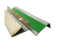 PVC Quadrant Trim, Corner Edging Strip,Stair Edge Protector, Black Nose Molding Self Adhesive, Vinyl Rubber Treads, Non-Slip Tread(Green 1,4pcs/157.5")