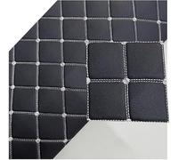 PVC Quilted Faux Leather Vinyl Foam Backed- Automotive, Headliner, Furniture Upholstery, DIY Projects, Home Decor Cushion Linen Wadding Fabric Canvas(Black,1.6x5m)
