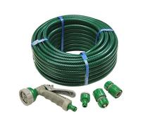 Faithfull PVC Reinforced Hose 15m Fittings and Spray Gun
