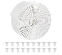 PVC Replacement Straps 20 ft for Garden Lounger Repair, Weatherproof Seat Straps with Rivets for Pool Beach Chairs and Swings, Easy Assembly for Indoor and Outdoor Furniture, Black (White)