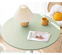 PVC Round Table Cloth Elastic Edged,Waterproof Vinyl Table Cover Wipeable,Oilproof Table Protector Fitted for Coffee Restaurant Party BBQ Picnic