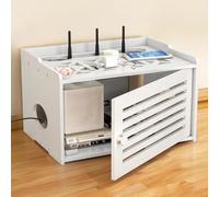 Pvc Router Shelf, Wifi Storage Organizer, Large Rack For Modem, Power Strips, And Cable Management, 14.6×10.6×9.1