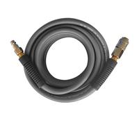 PVC/Rubber Hybrid Air Hose Grey with 1/4" Europe Steel Quick Coupler and Plug Fittings, 10m Length