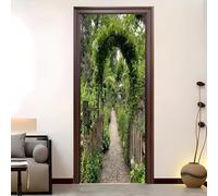 PVC Self-Adhesive Door Sticker 90x200 cm Plant Vine Garden Waterproof Door Mural Green Wallpaper Wall Stickers for Bedroom Living Room Bathroom Home Decor