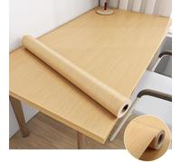 PVC Self-Adhesive Table Protector - Waterproof Wood Grain Table Cover Desk Mat Fur Guard for Kitchen Dining Room & Office Easy Peel & Stick (11.8"x19.7")