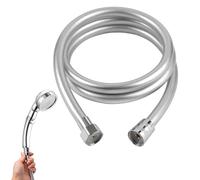 PVC Shower Hose, 150 cm, Universal G1/2 Connection, Anti-Kink & Leak-Free, 1.5 m PVC Shower Trousers, Flexible Shower Hose with Seals, Shower Hose for Hand Shower, Bath, Silver
