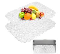 PVC Sink Protector Mat 2Sets: Non-Slip Kitchen Sink Mat Protector 40×30cm, Cuttable DIY Draining Mats for Kitchen Sink, Reusable Soft Fast Drain Scratch Proof