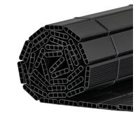 PVC Slat Artificial Bamboo Double Sided Garden Fence - Privacy Balcony Screening - 1.5m x 4m - Black