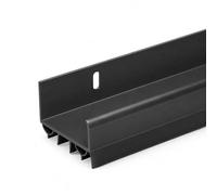 PVC Slide-On Door Bottom | Adjustable Plastic Weatherstrip Door Bottom with Drip Cap | 3 Feet (36-Inch) | for 1 3/4” Doors | Black | Fits Gaps 3/8” to 7/8” | Made in The USA