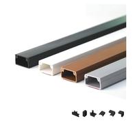 PVC Square Cable Trunking, Hide Wires Self Adhesive Cable Tidy, Cable Management for Home Office,3Pcs 1M Lengths，& Accessories(Grey,24x14mm)(Grey,30x15mm)