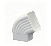 PVC Square Downpipe Gutter Elbow 65 Degree 90 Degree Bend White Rainwater Drainage Adapter Weather-Resistant Downspout Connector 8.5x6.3cm for(E)