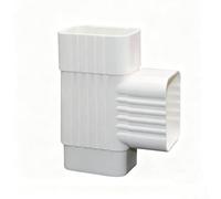 PVC Square Downpipe Gutter Elbow 65 Degree 90 Degree Bend White Rainwater Drainage Adapter Weather-Resistant Downspout Connector 8.5x6.3cm for(G)