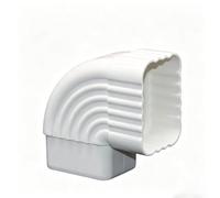PVC Square Downpipe Gutter Elbow 65 Degree 90 Degree Bend White Rainwater Drainage Adapter Weather-Resistant Downspout Connector 8.5x6.3cm for()