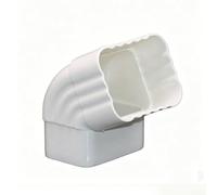 PVC Square Downpipe Gutter Elbow 65 Degree 90 Degree Bend White Rainwater Drainage Adapter Weather-Resistant Downspout Connector 8.5x6.3cm for(C)