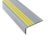 PVC Stair Nose Trim 3.3ft/4.4ft, Self-adhesive L-shaped Vinyl Non-slip Staircase Edge Protection for Indoor Outdoor(Grey,1000cm/32.8ft)