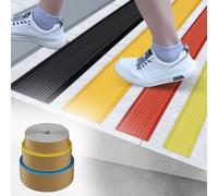PVC Stair Nosing,9.8ft Anti-Slip Self Adhesive Edging Strip,Indoor Flexible Rubber Treads Edge Protector Trim,Outdoor Safety Corner Guard,Easy to Install,DIY Cut-to-Fit