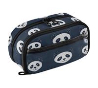 PVC Stationery Organizer Simple Panda Blue Big Capacity Pencil pouching