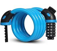 PVC Steel Cable Bike Lock,5 Digit Combination Digital Code Self-Rolling Portable Cycling Mountain Bike Chain Lock Accessories Anti-Theft Lock
