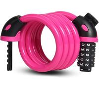 PVC Steel Cable Bike Lock,5 Digit Combination Digital Code Self-Rolling Portable Cycling Mountain Bike Chain Lock Accessories Anti-Theft Lock