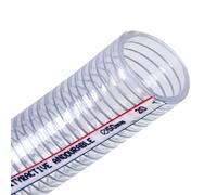 PVC Steel Wire Flexible Hose, PVC Steel Wire Reinforced Hose 6mm Wall Thickness 3.3FT Length with 2 Clamps Multiple Sizes for Air Water Tubing Pipe(ID 110mm)