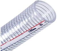 PVC Steel Wire Helix Clear Flexible Hose 50mm ID 1M with 2 Clamps Wall Thickness 3-6mm(Wall Thickness 6mm)