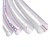 PVC Steel Wire Hose 10-25MM Transparent Tube | Flexible Water Pump Tube for Industrial Use(3.0M,16x21mm)
