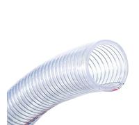 PVC Steel Wire Reinforced Transparent Hose 1M 4MM Wall with 2 Clamps Multiple Sizes(ID 76mm)