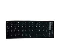 Pvc Stickers German Keyboard Stickers Black Background With White Lettering(Black)