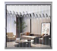 PVC Strip Curtain Kit Clear Plastic Door Curtain, Smooth Freezer Strips, 1.3mm Thickness Insulating Vinyl Curtains for Walk-in Cooler, Warehouse, Garage, Factory(1.2x2.8m)