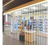 PVC Strip Curtain Kit Freezer Room Clear Door Partition Flexible Windows Panel Curtains for Chiller Personnel Door Store Home Use (1m x 2m)